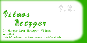 vilmos metzger business card